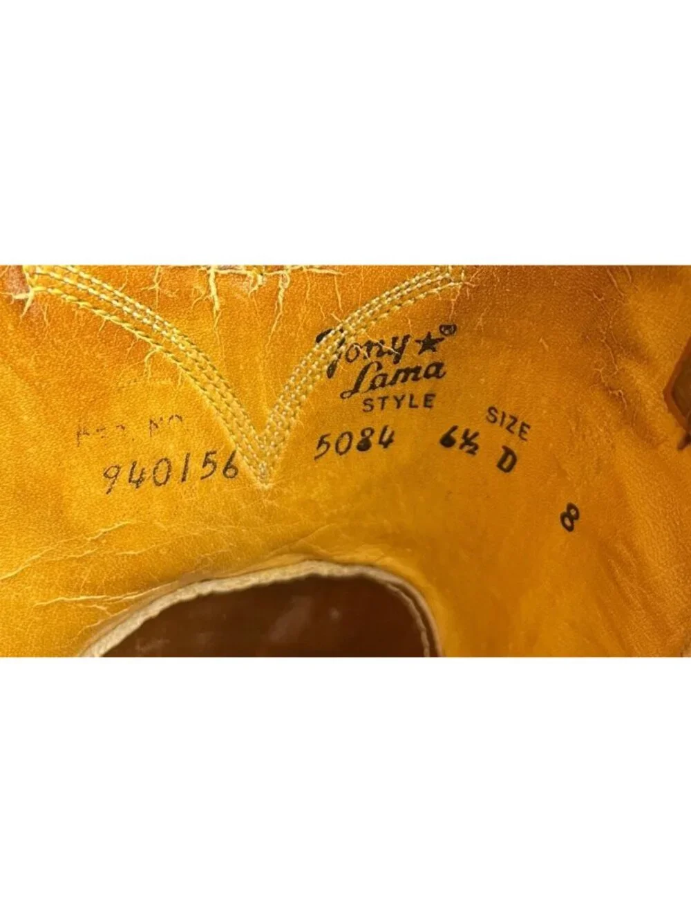 Tony Lama 5084 Vintage Mens Western Cowboy Boots Size 6.5 D Leather Cognac Brown